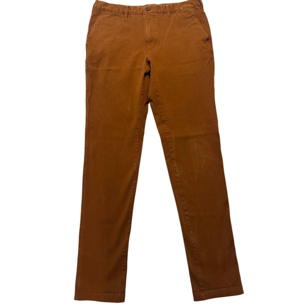 Uniqlo Men's Brown Cotton Blend Slim Stretch Casual Chino Pants Size 33x34